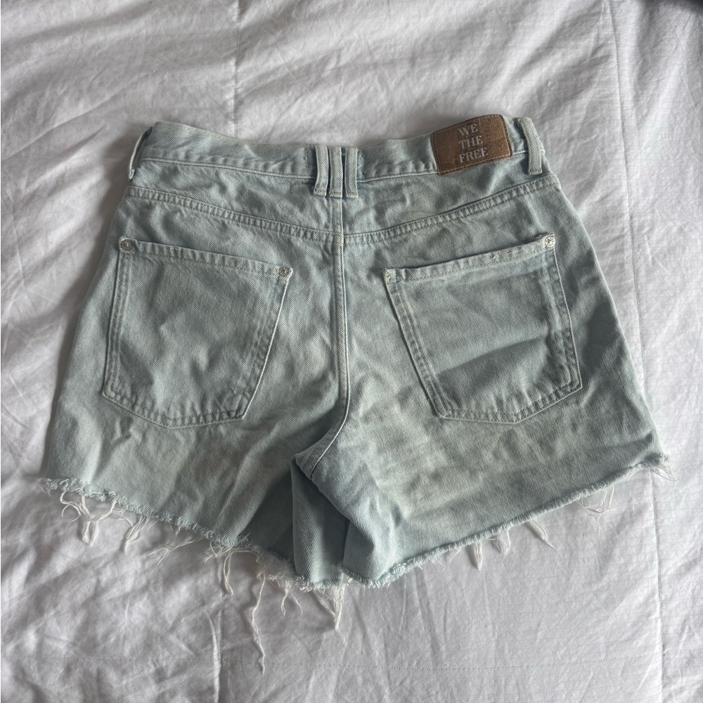 Free People We The Free Blue Jean Shorts Distressed